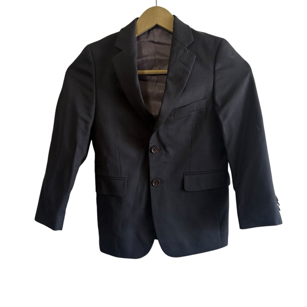 John Varvatos Boys Size 8 Black Wool Button Up Blazer Formal Preppy Academia